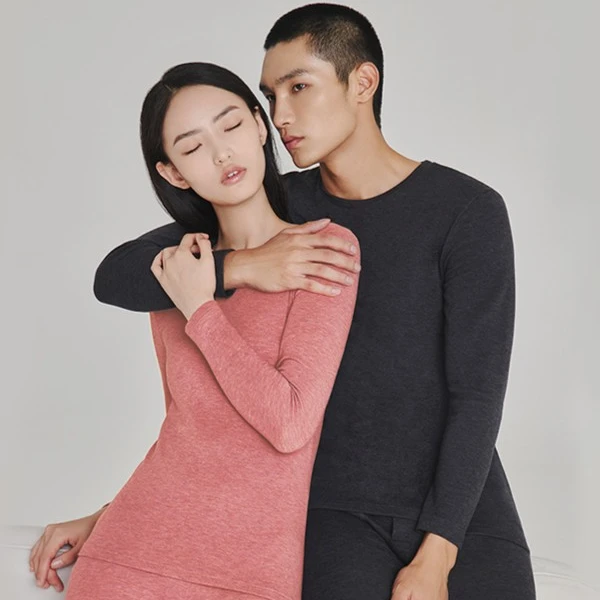 三枪-【双面磨绒】圆领加厚款男女保暖内衣套装秋衣秋裤加绒棉毛衫