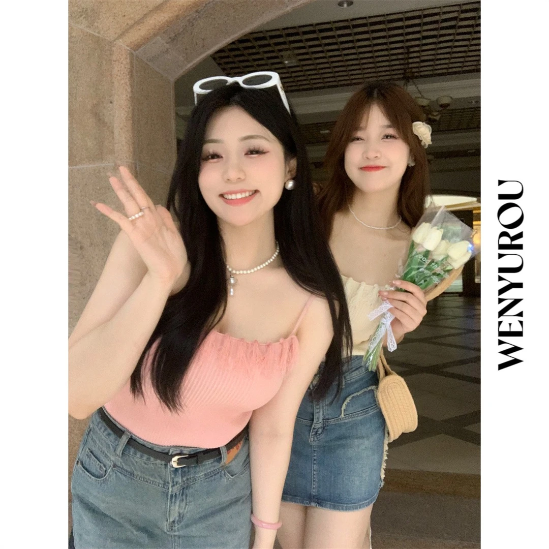 【现货】温与柔【泰式辣妹】上衣吊带度假旅游修身显瘦收腰打底