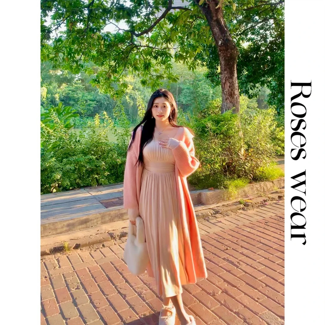 XD955142温与柔【缪斯裙】优雅纯欲显瘦连衣裙长款夏季气质收腰小众