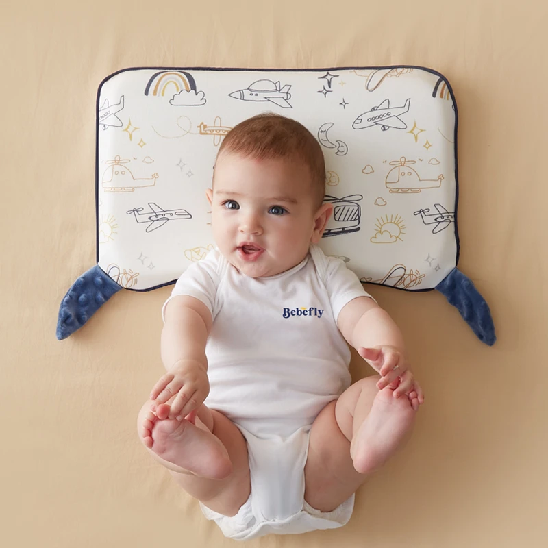 bebefly婴儿枕头宝宝4个月以上幼儿1-3岁睡觉安抚枕透气回弹四季