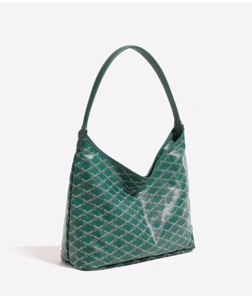 新款时尚百搭小众潮流单肩斜跨手提腋下包-2028绿色