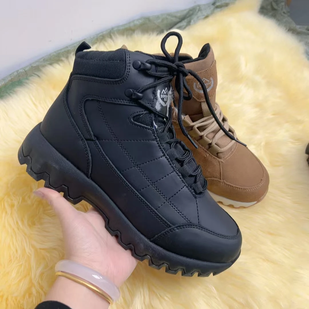 082冬季加绒加厚鞋防滑大底户外休闲防寒保暖雪地靴男女同款