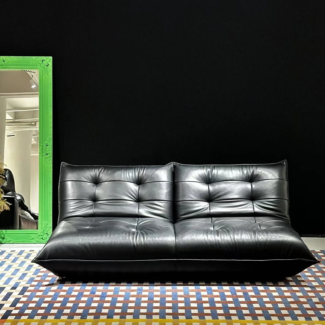 【黑巧沙发床·上新双11】头层牛皮可折叠