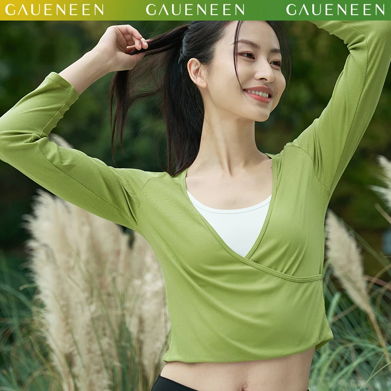 格宁春秋长袖瑜伽服宽松罩衫女秋冬上衣专业健身跑步训练运动外套