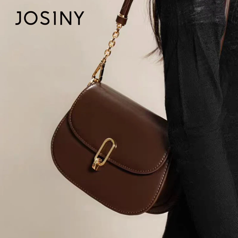 卓诗尼包包女高级感小众设计女士斜挎包时尚百搭复古单肩马鞍包