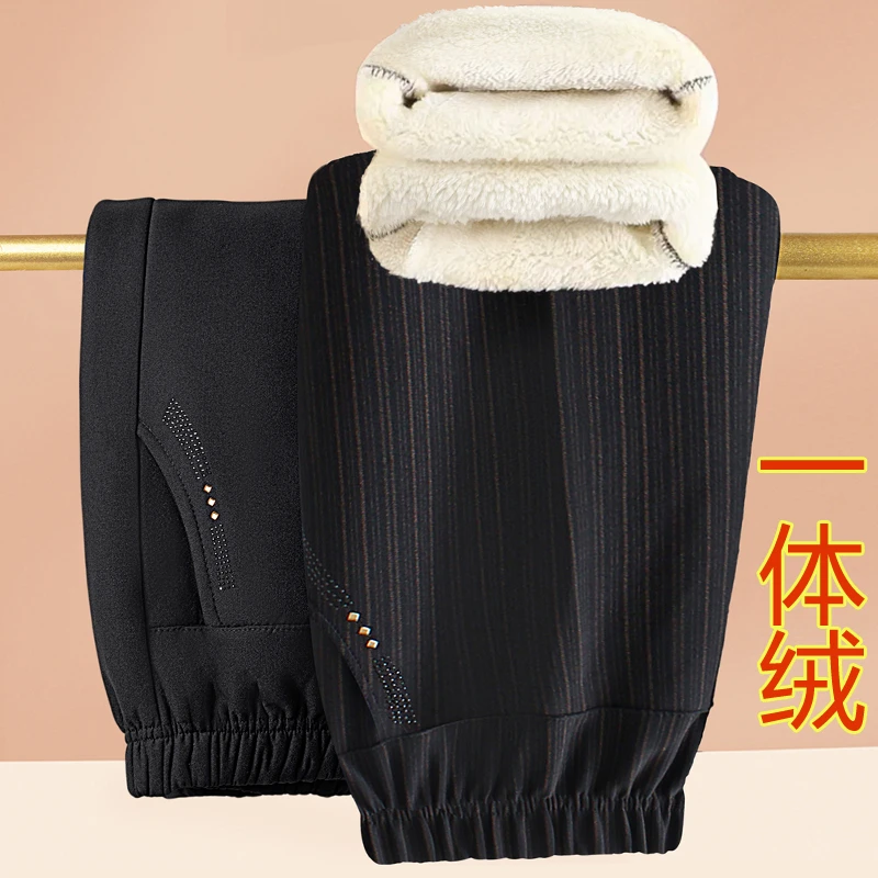 妈妈裤子冬季加绒加厚宽松保暖裤高腰棉裤中老年人女裤奶奶裤外穿