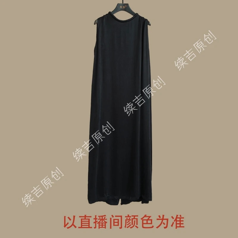 【续吉出品】3883(黑化)高订黑色无袖设计感连衣裙