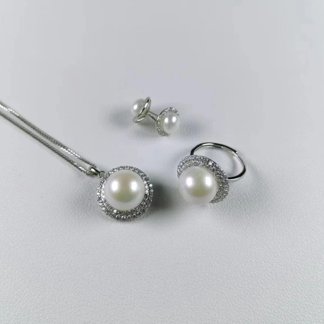 Gloire/古名【睿泽鉴宝】淡水爱迪生珍珠吊坠加戒指(送耳钉) GS0055
