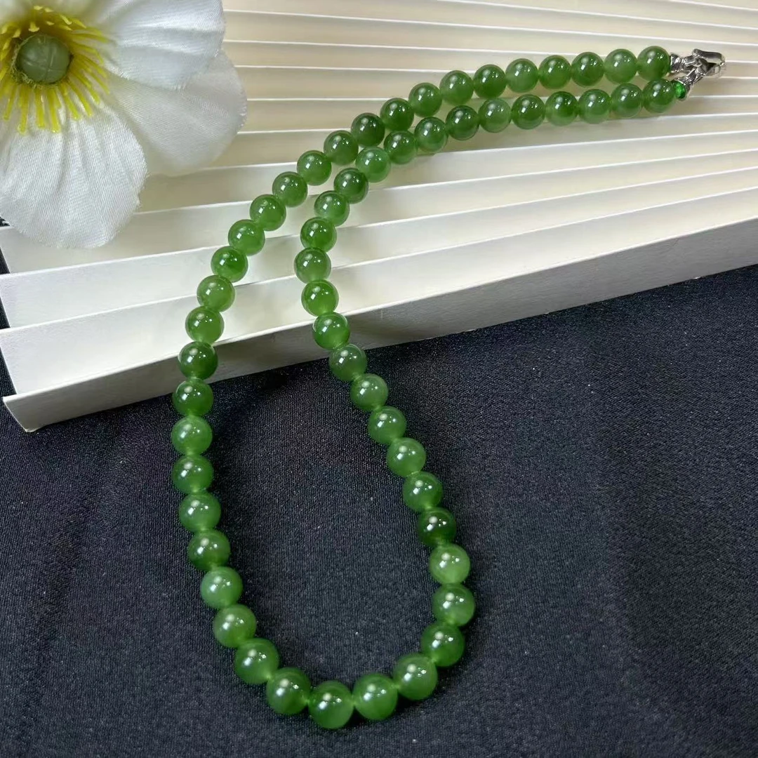 Gloire/古名【睿泽鉴宝】和田玉碧玉妈妈链7-8mm JJY0030