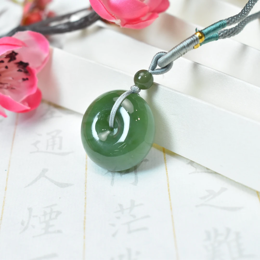 【睿泽鉴宝】和田玉碧玉平安扣多样性  25*25*12   GG0035