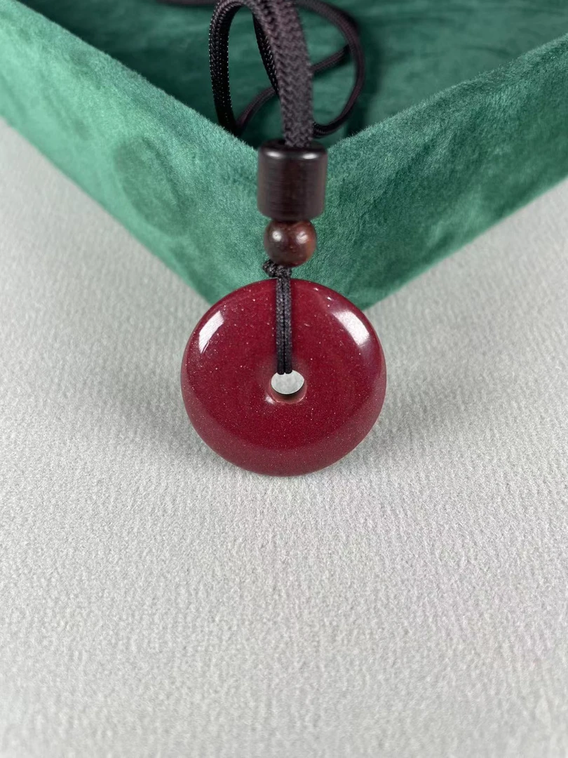 含辰砂工艺品【睿泽鉴宝】紫金砂平安扣吊坠时尚高贵复古 GS0129