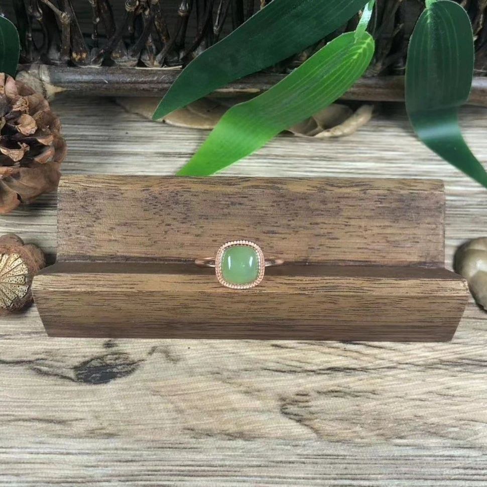 Gloire/古名【睿泽鉴宝】和田玉碧玉戒指 多样性发一 8*8*4mm E3139