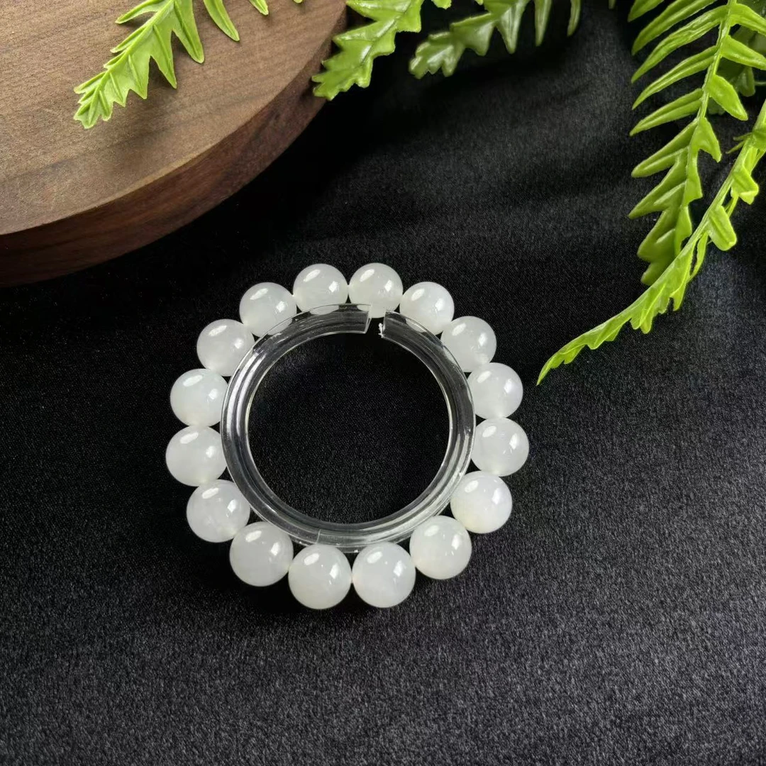 Gloire/古名【睿泽鉴宝】和田玉白玉手串12mm GG0019