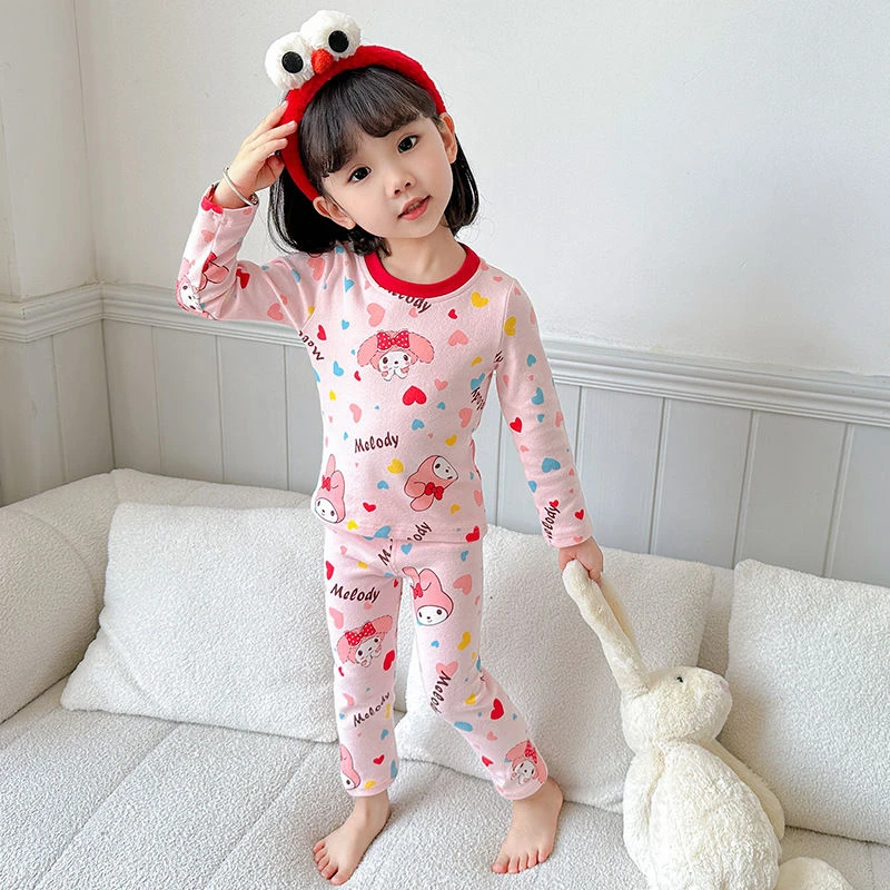 儿童保暖秋冬衣秋裤宝宝春秋常规腰女童保暖内衣德绒打底套装睡衣