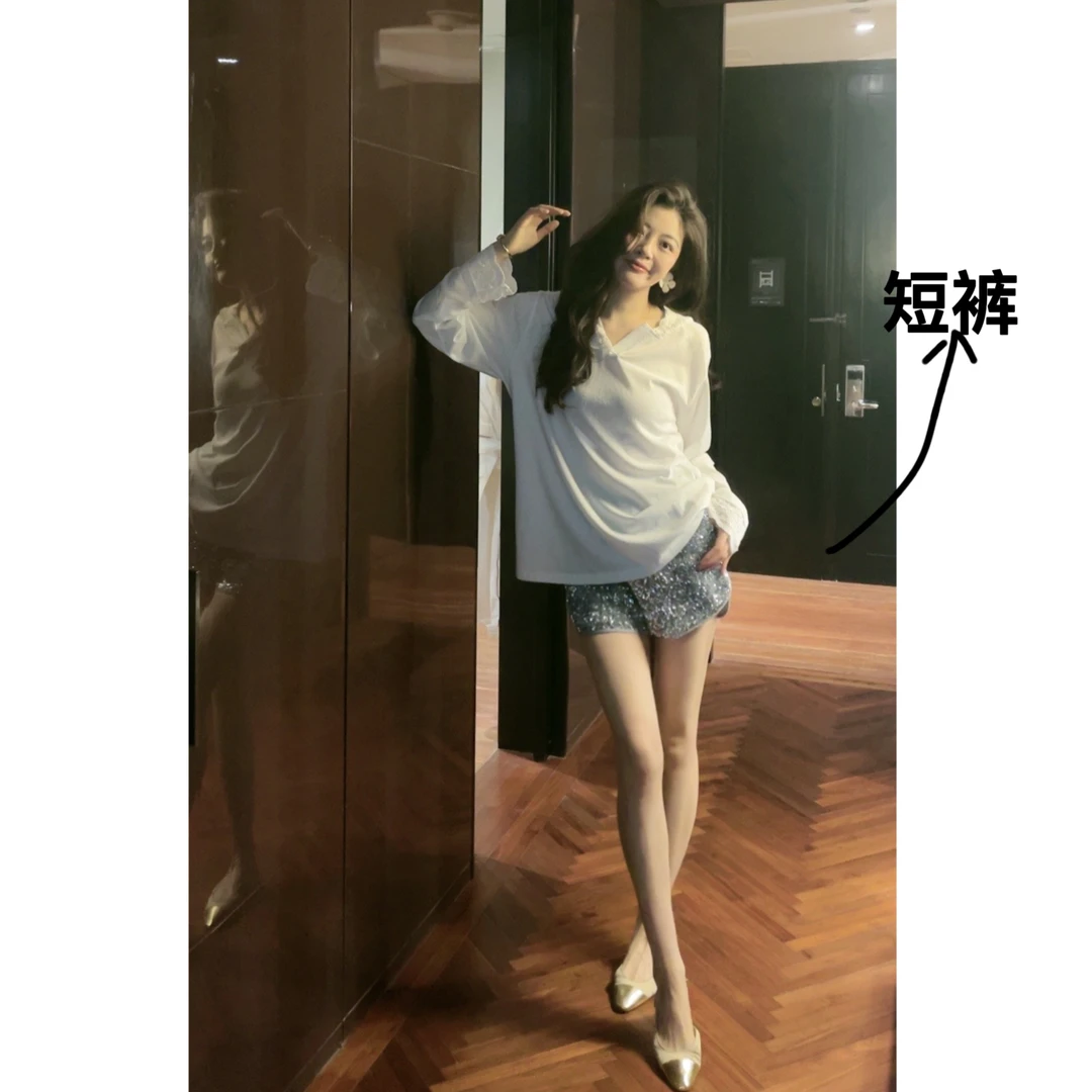 【N·COU】24夏新款【闪闪】百搭亮片闪闪裤子-DY21681