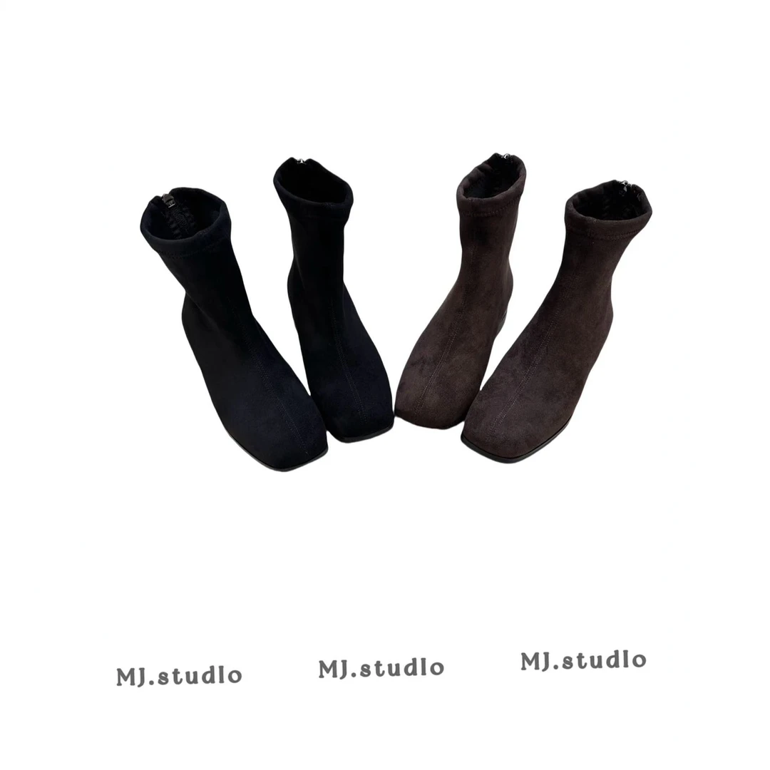 M.J 推荐663款后拉链瘦瘦马丁短靴