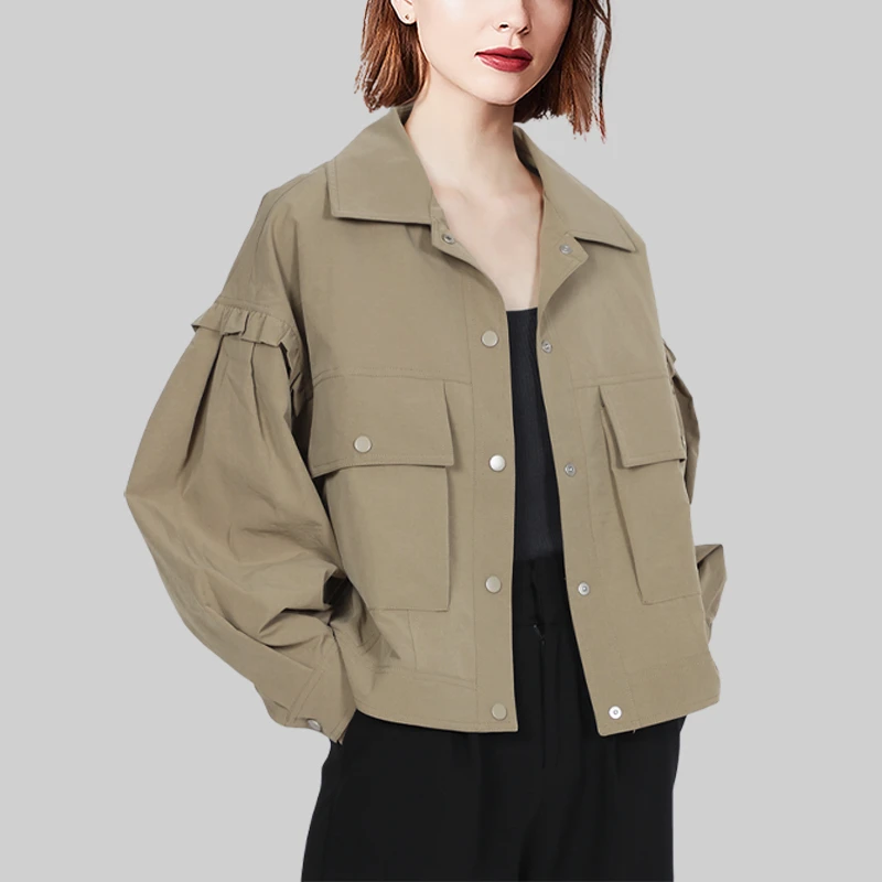 复古气质短款风衣女2025年秋冬新款宽松设计感显瘦时尚设计感外套