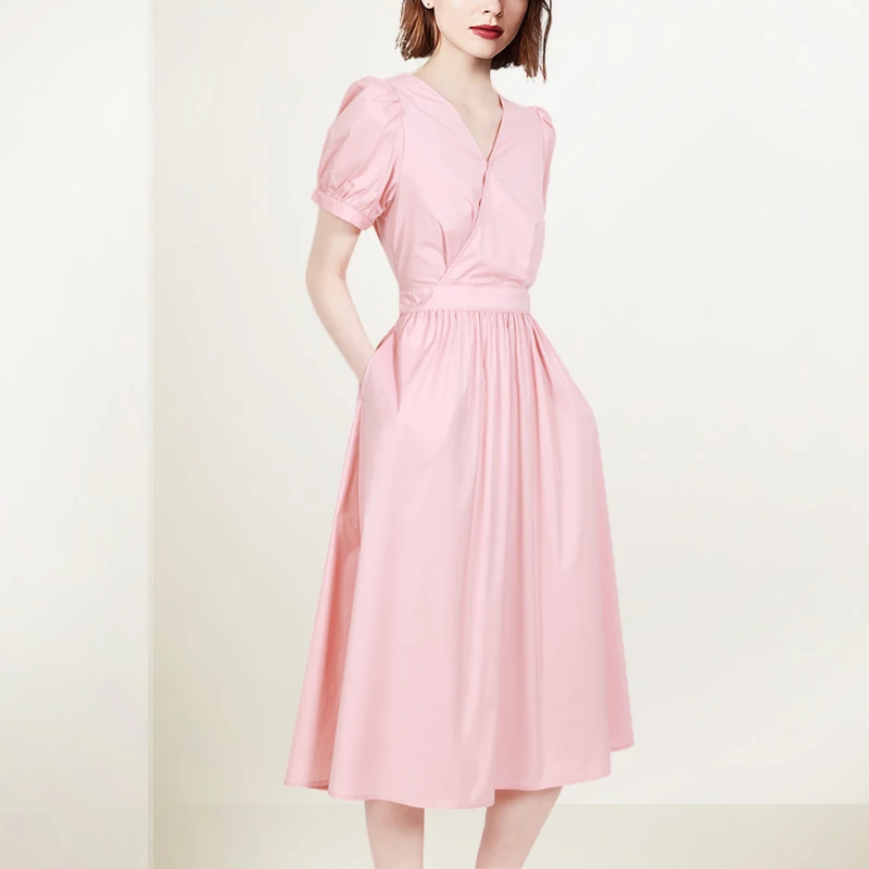 法式赫本风连衣裙女2025年夏季新款收腰显瘦气质高级感桔梗裙子潮