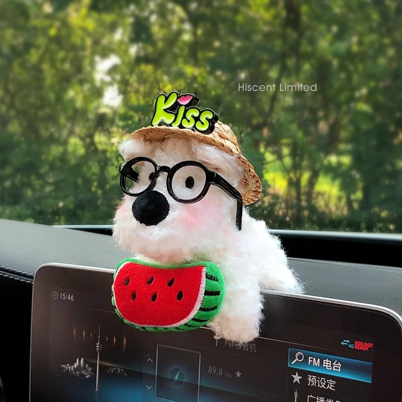 新款西高地向钱冲车载屏幕显示屏摆件公仔装饰玩偶礼物女送礼装饰