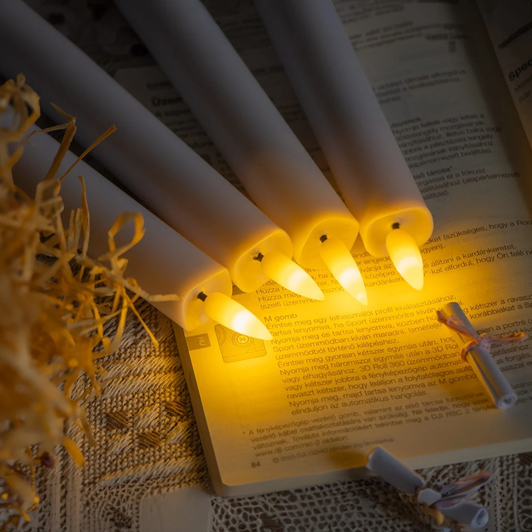 圣诞节仿真无烟LED长条电子蜡烛灯生日纪念日餐厅装饰拍摄道具灯