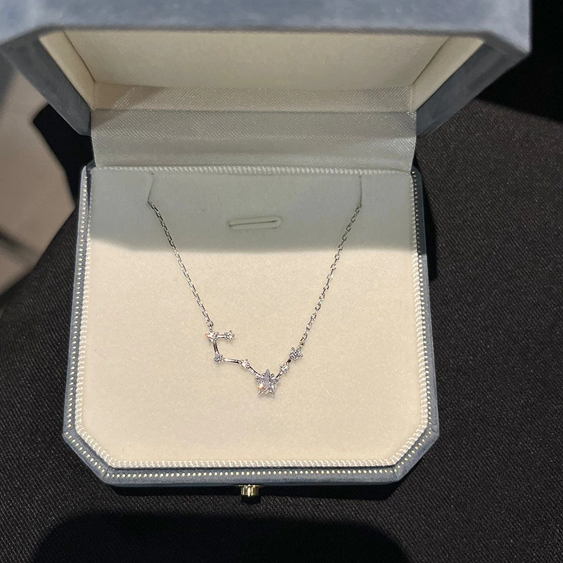 坠链均925银合成锆石 纯银【北斗七星】轻奢百搭小众甜美项链女款