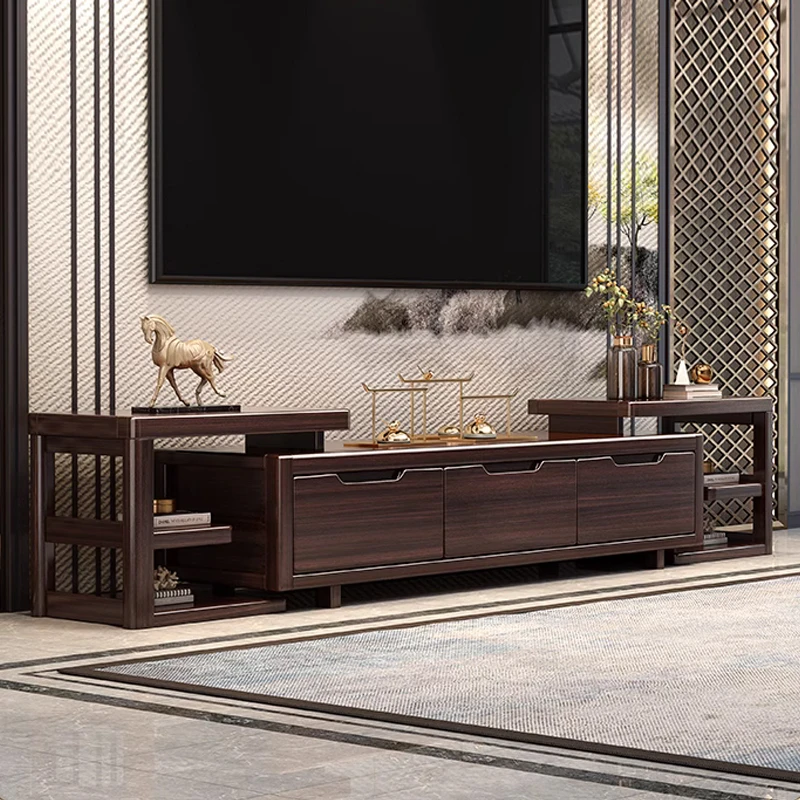 新中式紫金檀木电视柜茶几组合现代简约小户型客厅全实木电视机柜