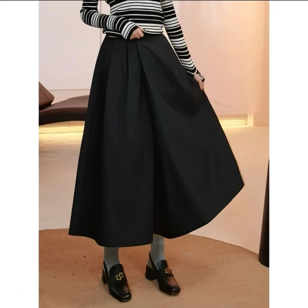 易缔媤/EE13518裙裤显瘦气质高腰时尚赫本风百搭百褶