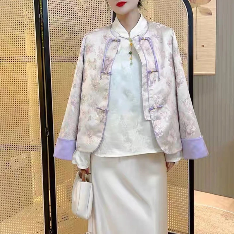 时尚中国风设计感宽松百搭款复古长袖外套ins女2024秋季新款上衣