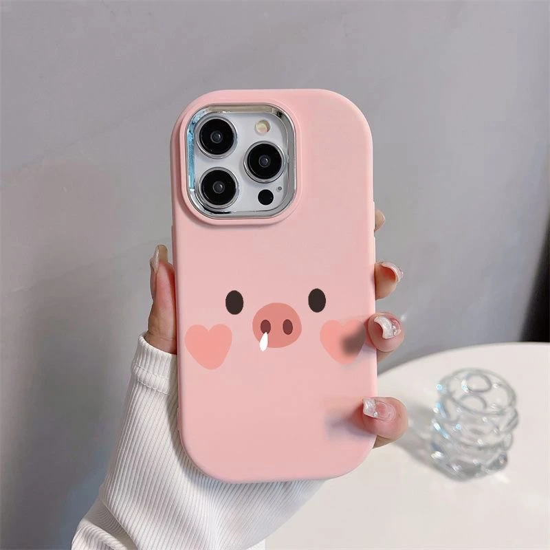 流鼻涕猪猪金属框苹果华为荣耀vivo小米oppo手机壳卡通iPhone15