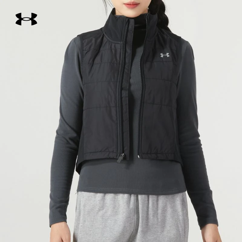 安德玛女装上衣秋冬新款短款运动服休闲保暖棉马甲背心 1378502