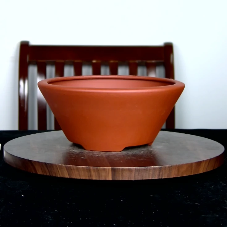 内径17.5*7.5cm紫砂红清水圆斗笠花盆大号