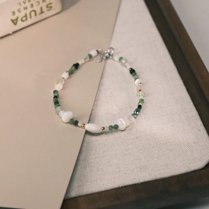 925银手链 【青苹果】 多巴胺小清新甜美少女减龄百搭小众设计原创