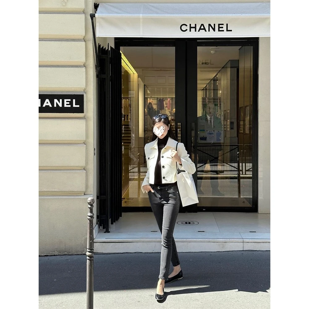 THE SWAN司凰轻奢 显瘦小翘臀 韩版温柔小脚裤修身高腰显瘦牛仔裤