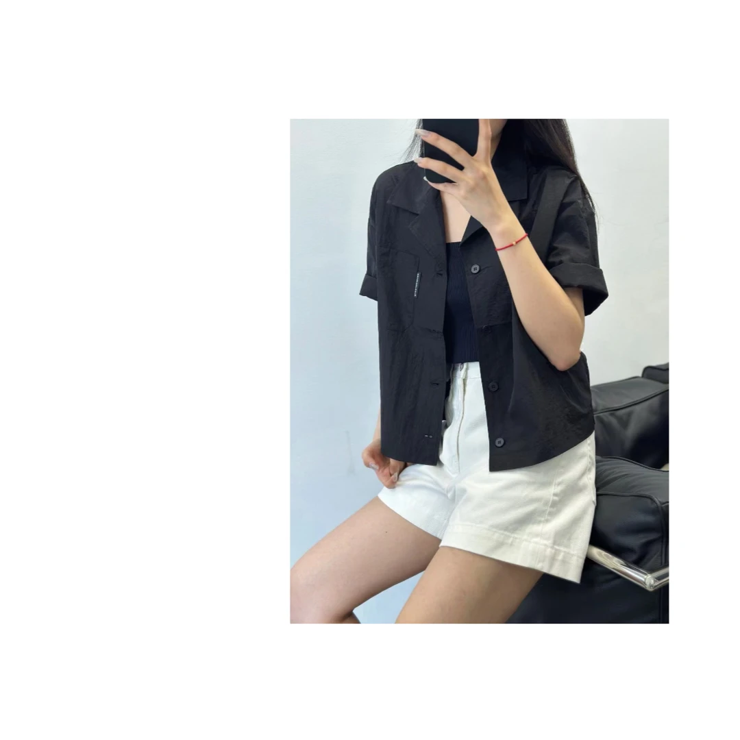 清货孤品/wang/工装光泽质感短袖衬衫I3502