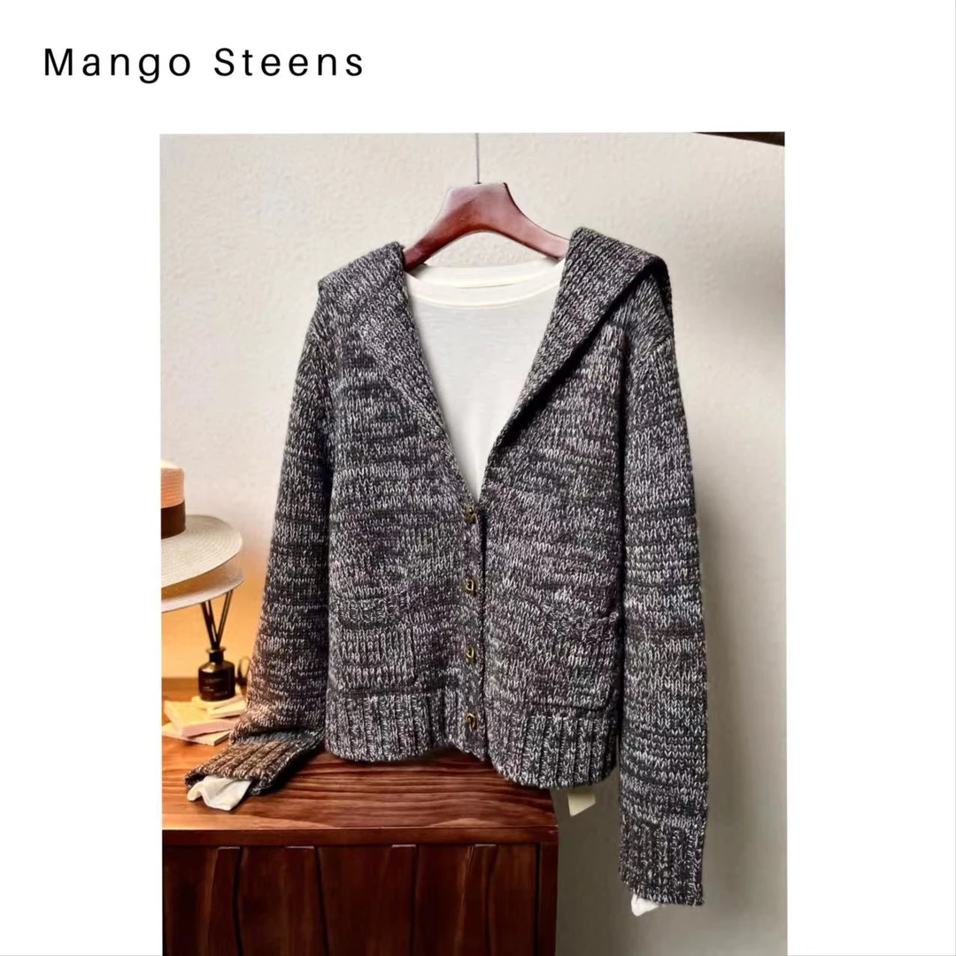 MANGO steen‘s丨BV扭结海军领慵懒感开衫外套M2157