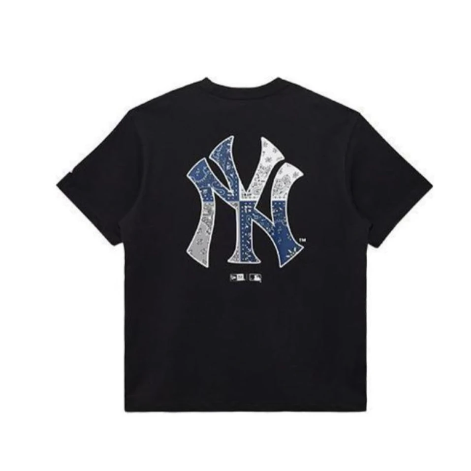 New Era x MLB联名款后背logo NY/LA腰果花宽松圆领短袖 男女同款