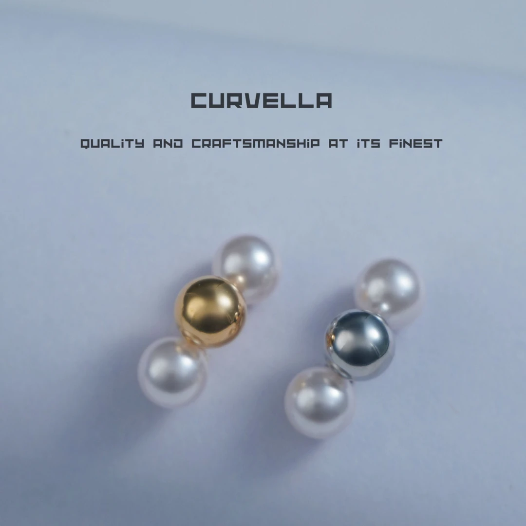 铜合金耳饰 双色三珠-新款夏日耳饰耳钉