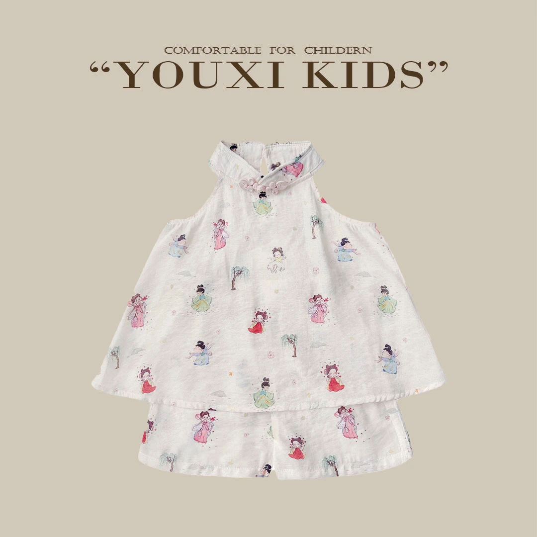 现【唐宫夜宴】套装薄款中国风时尚国潮穿搭夏季夏季印花套装FF1927