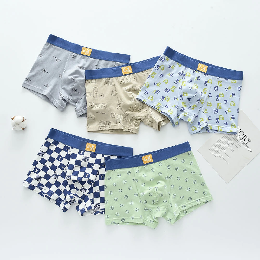 ETX男童内裤棉a类青少年大童短裤平角儿童内裤不夹PP无骨100-180