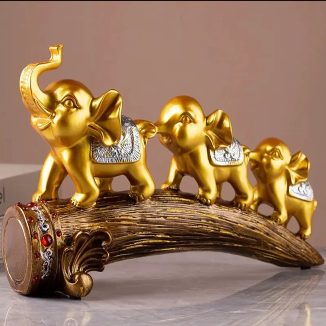 象家居房间装饰品欧式现代卧室客厅酒柜电视柜玄关工艺品摆设金色