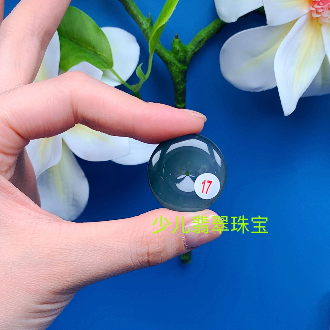 天然翡翠平安扣吊坠 冰种飘绿飘花带证书带礼盒高24mm-厚4.8mm