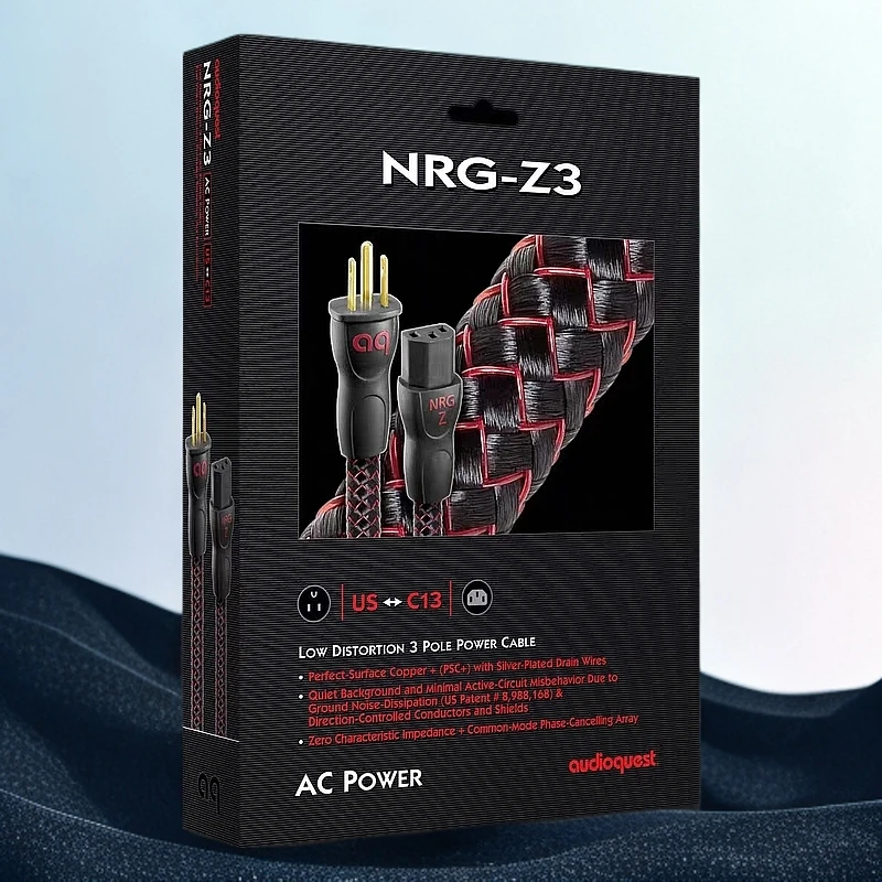 美国AQ线圣NRG-Z3电源线专业hifi发烧Audioquest威达行货授权代理