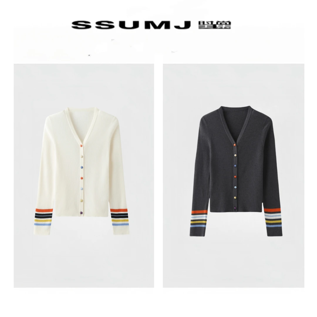 门店 气质通勤风针织开衫时尚休闲百搭毛衣简约修身优雅女装24156