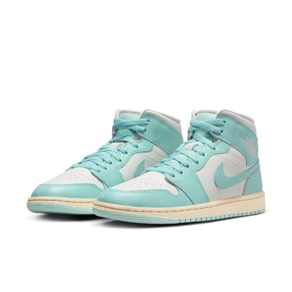 NIKE/耐克女鞋 AJ 1湖蓝中帮复古篮球鞋 运动休闲板鞋 BQ6472-132