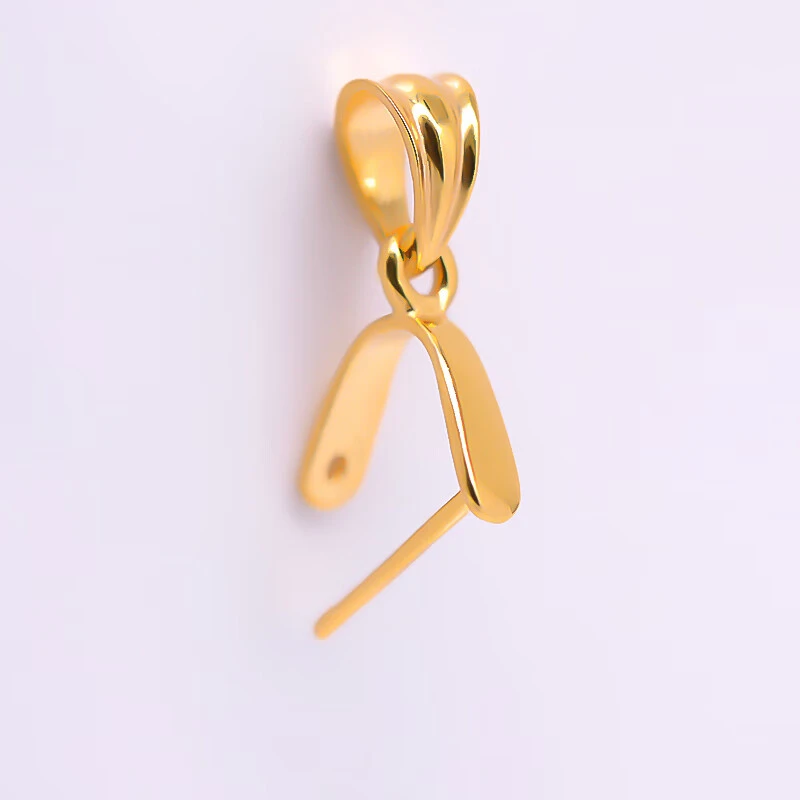 18k金瓜子扣厚金吊坠扣佛公观音扣白金黄金彩金玉吊坠扣头配件