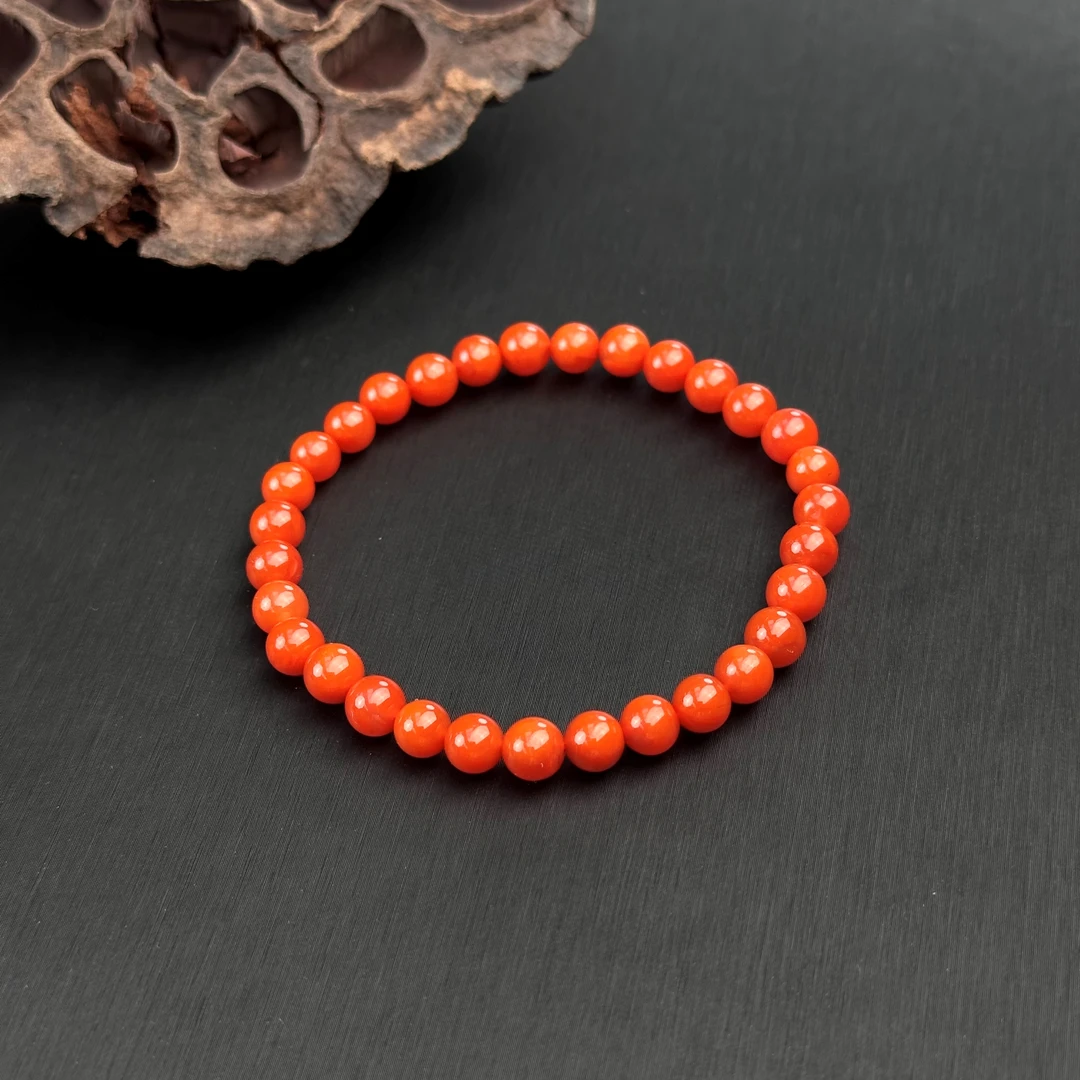 【送福珠宝】瓦西南红老矿料精品单圈送礼必备6mm@t07165@