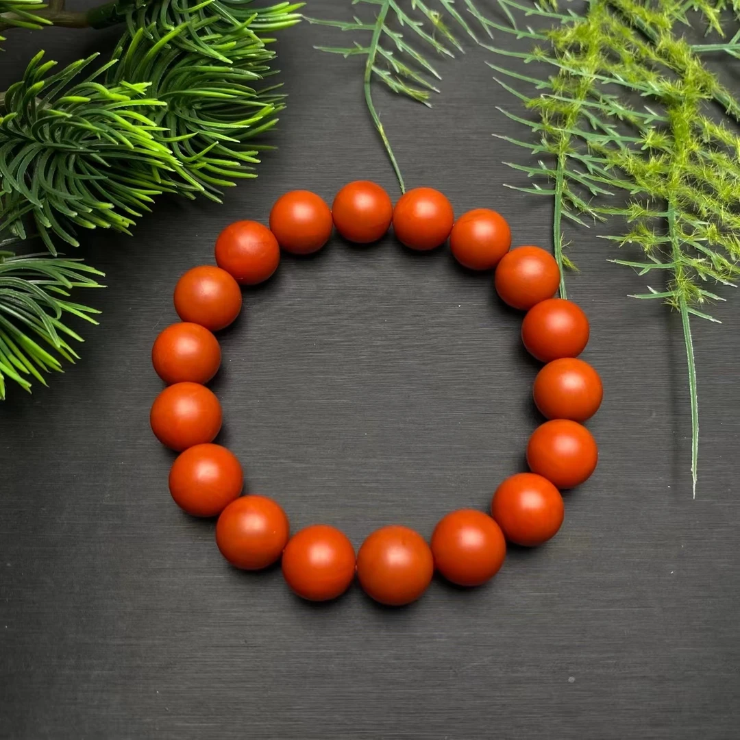 【送福珠宝】保山南红大水沟老矿料《顶》单圈手串大气11+mm@T05604@