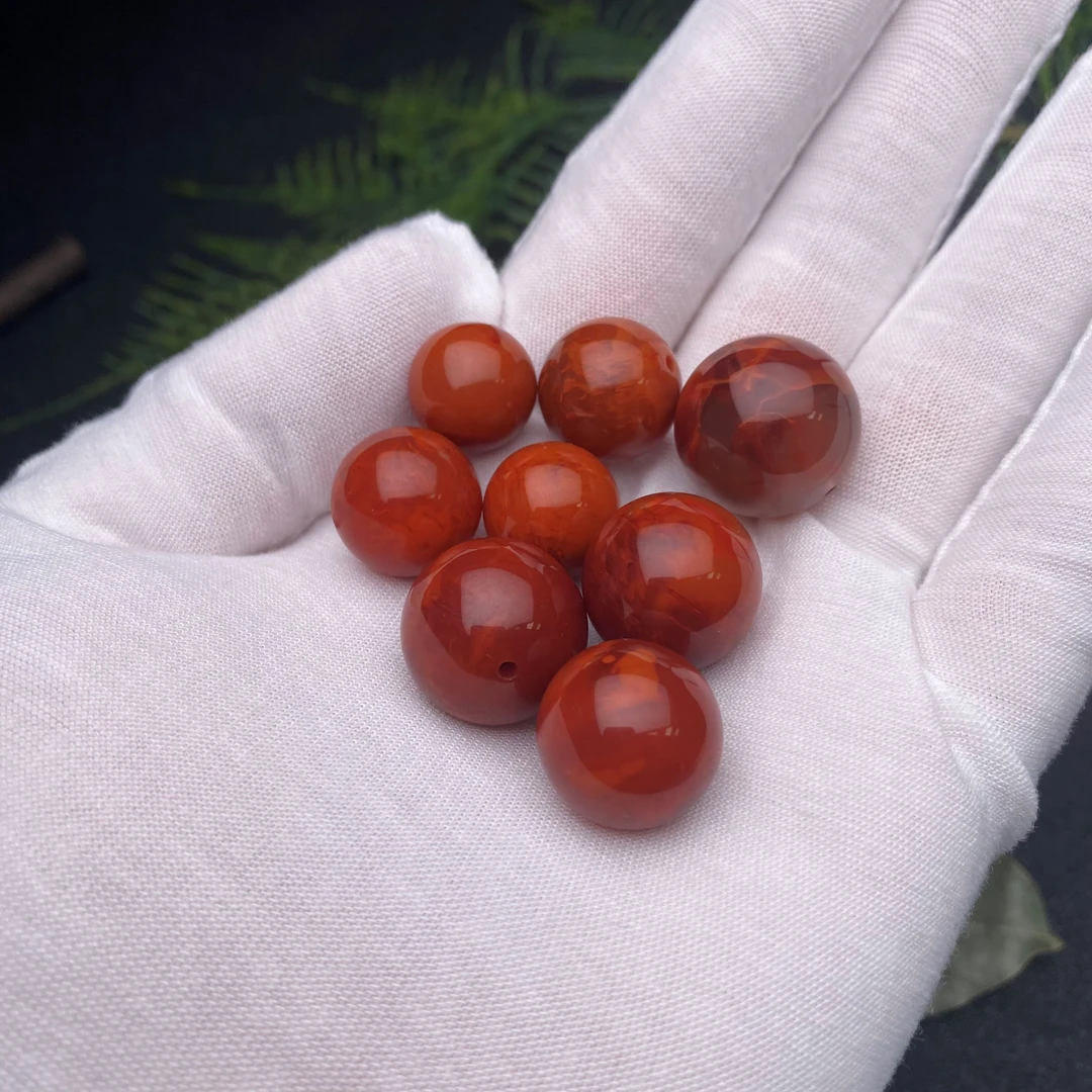 【送福珠宝】瓦西牛血红南红高货单珠（进阶级）多样性发货其一