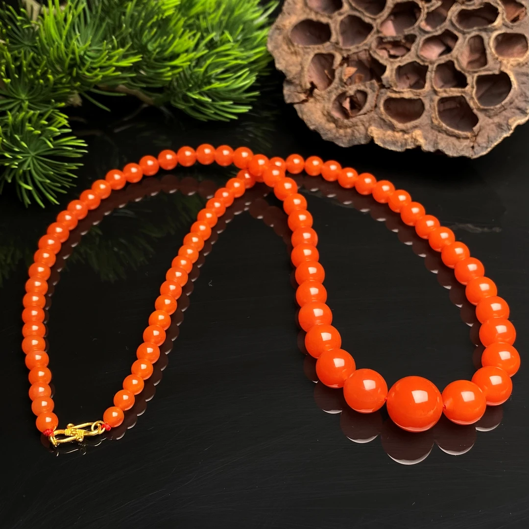 【送福珠宝】保山南红滴水洞老矿料云端高货18k（玉化）塔链@t05656@