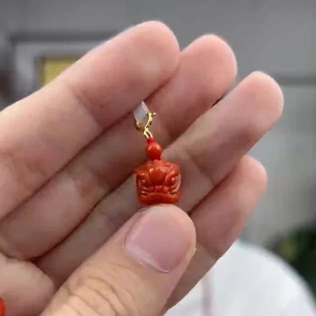 【送福珠宝】保山南红五岔路老矿料云端高货醒狮提溜@T06222@